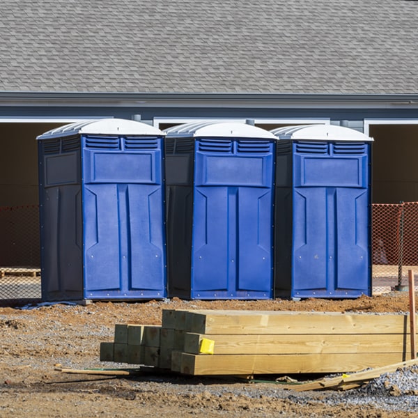 how often are the porta potties cleaned and serviced during a rental period in Adena